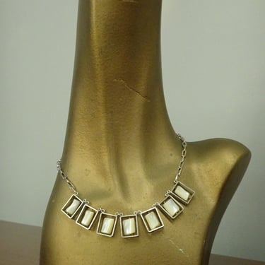 Abalone and silver choker necklace Peru 