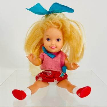 Vintage 1980s 1990s Toy Doll Jointed Dolly Hair Surprise Playskool Blonde Girl Dress 