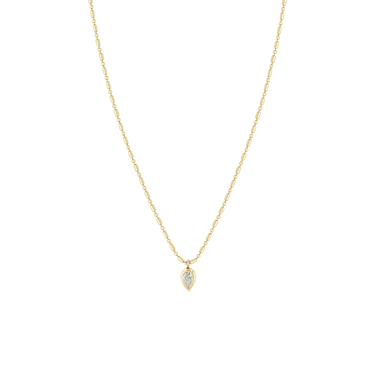 Bezel Set Pear Diamond Necklace