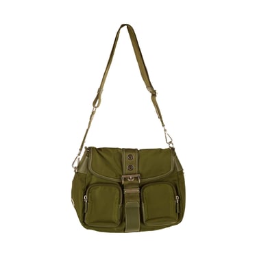Prada Green Nylon Pocket Shoulder Bag