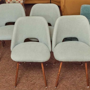 Set Of  4 'Robin Egg Blue' Upholstered Dining Chairs