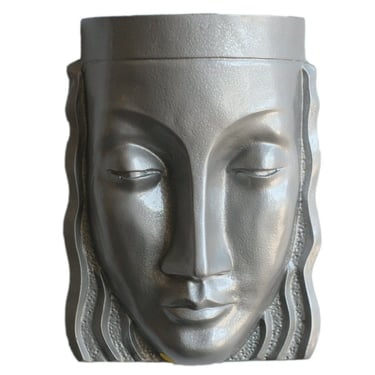 Art Deco Sculptural Female Face Wall Sconce, Rare 