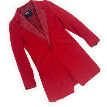 Yohji Yamamoto Y's red wool coat
