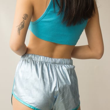 1970s Blue and Turquoise Roller Girl Shorts 