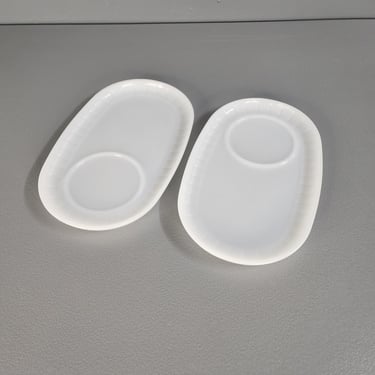 Set of 2 Federal Milk Glass Snack Plate 