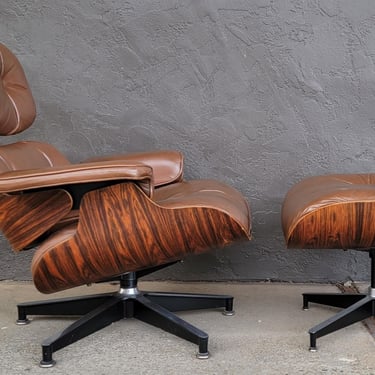 Eames 670 671 Leather Lounge Chair & Ottoman 