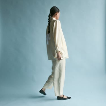 3322o / ysl silk white pant suit 