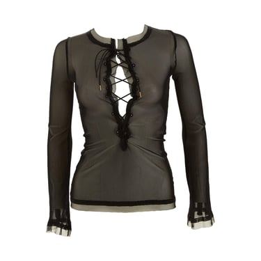 Jean Paul Gaultier Black Mesh Longsleeve Top