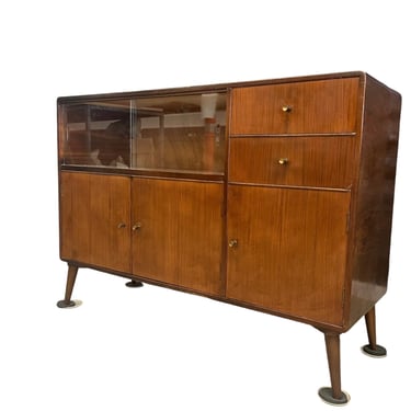 Free Shipping Within Continental US - Vintage Mid Century Modern Record Cabinet or Bar Cabinet Teak Wood and UK Import 