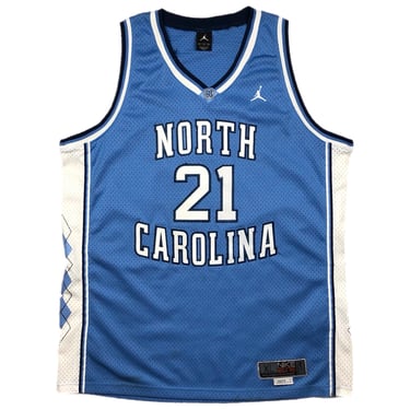 Vintage 90s Jordan/Nike University of North Carolina Basketball #21 Home Jersey Size XL 