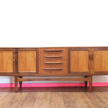 Mid Century Modern Vintage Teak Credenza Sideboard by G Plan Danish Style 
