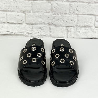 Manolo Blahnik Campaia Grommet Sandal, Size 39 (Fits Like 8 US), Black
