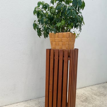 Wood Slat Tall Planter