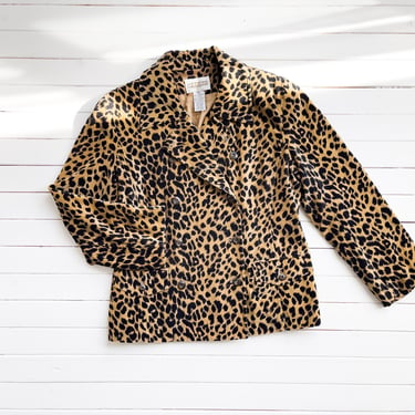 leopard print jacket 90s vintage Cambridge Dry goods velvet blazer 