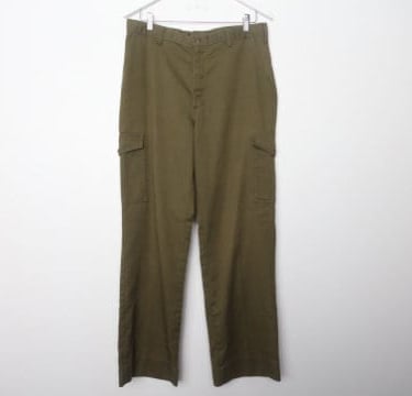 vintage MEN'S olive green CARGO pants men's military style size 34 x 30 faded distressed pants 