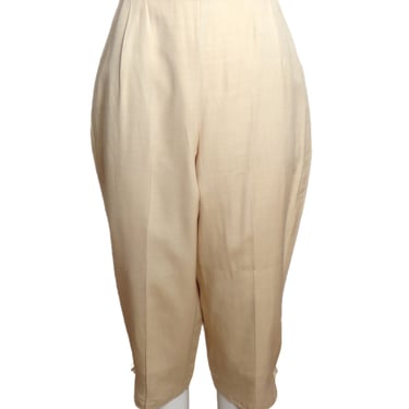 1950s Ivory Silk Cropped Pants, Size-2