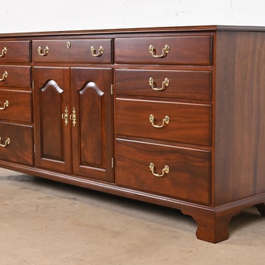 Henkel Harris Georgian Solid Mahogany Dresser or Credenza, Newly Refinished