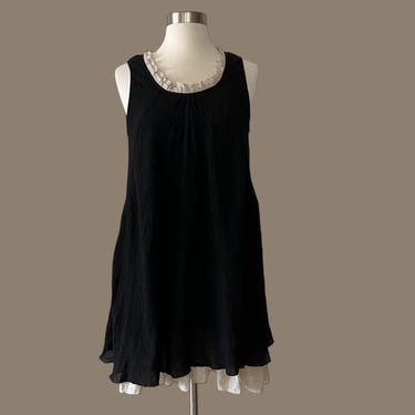 Vintage 90s Black Babydoll Dress with Pockets 