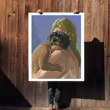 Comforted .  extra large wall art . giclee print 