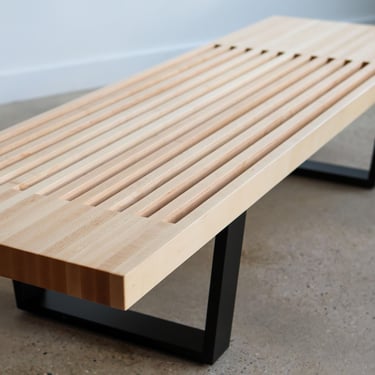 Handmade MCM Inspired Maple Slat Bench Coffee Table 