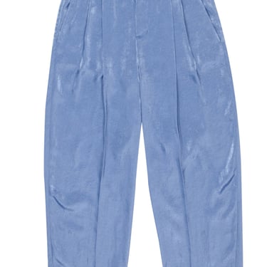 Vince - Blue Satin High-Waisted Ankle Pants w/ Tapered Leg Sz 0