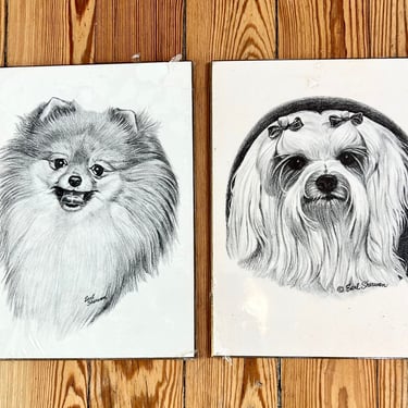Vintage Dog Art Prints Board Retro Dogs Toy Breed Pomeranian Shitzu Earl Sherman Wall Decor 