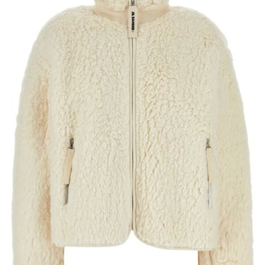 Jil Sander Women Ivory Teddy Fabric Sweatshirt