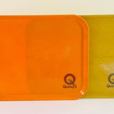 Vintage 1980s Retro Quincys Steak House Cafeteria Serving Dining Line Fiberglass Trays Camtray Cambro 