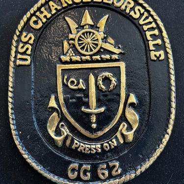 m/f USS Chancellorsville Solid Brass Plaque