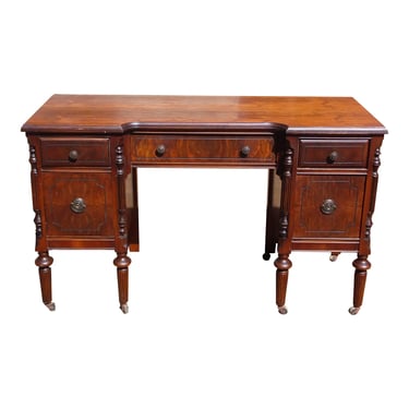 Vintage Art Deco Walnut Desk Vanity Dressing Table