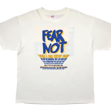 Vintage 90s Omega Summer Camp “Fear Not, For I Am With You..” Double Sided Religious/Jesus Style Graphic T-Shirt Size Large/XL 