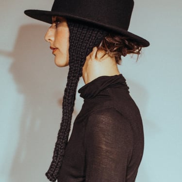Odele Black Wool Velour Bolero Hat