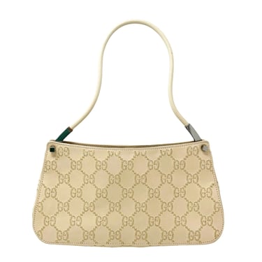 Gucci Tan Leather Embroidered Shoulder Bag