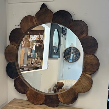 Floral Wood Mirror