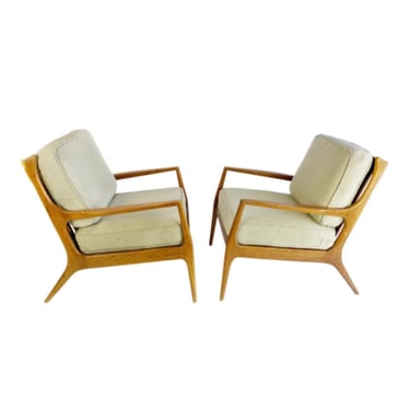 1950s Vintage Danish Lounge Chairs Aft I B Kofod Larsen - a Pair 