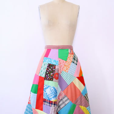 Crazy Patchwork Flare Skirt XS