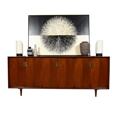 American Modernist Walnut Credenza | Sideboard