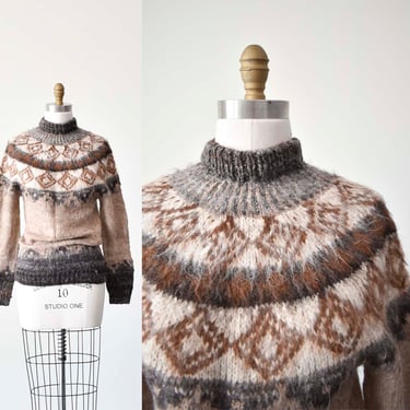 Vintage Alpaca Knit Sweater / Vintage Knit Sweater / 1960s Knit Sweater / Vintage Bolivian Sweater / Vintage Sweater Medium 