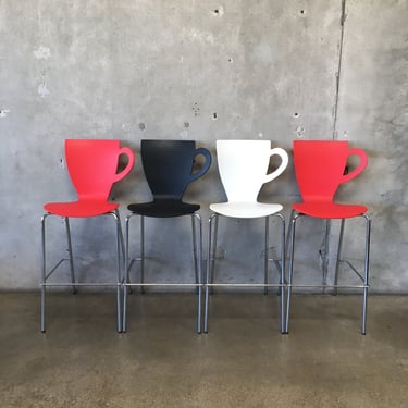 Set of Four European Coffee Mug Barstools