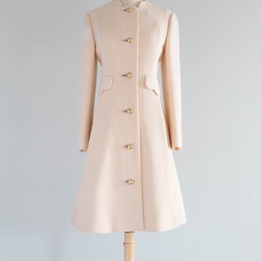 Gorgeous 1960's Ivory Wool Tailored Coat By Originala / Medium