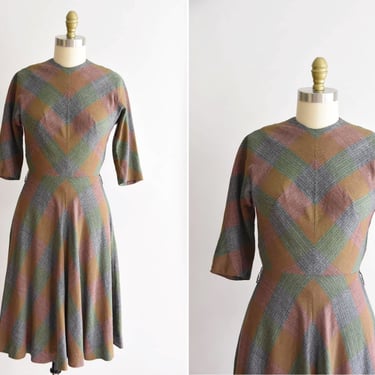 1950s Plaid Friday dress / vintage 50s plaid dress/  Dede Johnson cotton daydress 