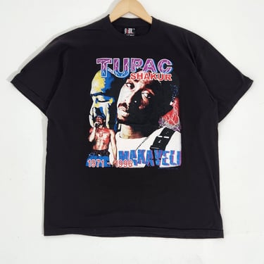 Vintage 1990's Bootleg AOP Tupac Shakur T-Shirt Sz. XL