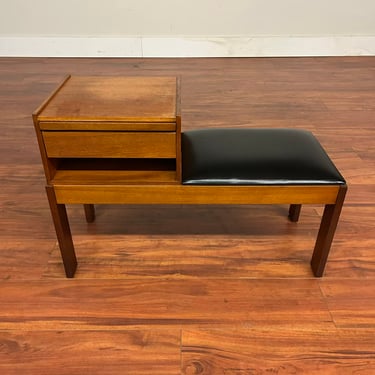Vintage Mid-Century Teak Telephone / Entry Bench