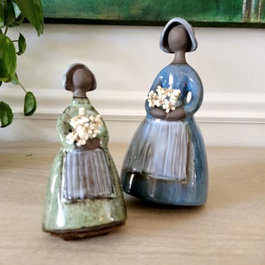 Swedish Pottery Folk Art Female Figurine Vase - Your Choice! 