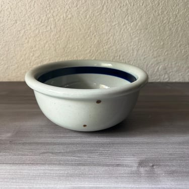 Vintage Dansk BLT Blue Stoneware Bowl International Designs Ltd Japan Beige with Blue Stripe Niels Refsgaard, Dansk Breakfast Lunch and Tea 