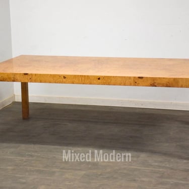 Milo Baughman Seamless 84” Parson Burl Dining Table 