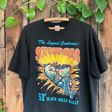 1989 Sturgis Motorcycle Rally T Shirt, 80s South Dakota | American