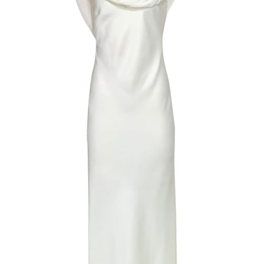 Fame and Partners - Ivory Draped Sleeveless Gown Sz S