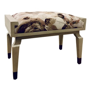 Currey & Co. Modern Rose Chenille Fossil Bench