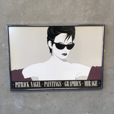 Local Long Beach LA Pick Up - Vintage 1983 Patrick Nagel "Woman In Shades" Mirage Edition Framed Lithograph Art - 80s Artwork Home Decor 